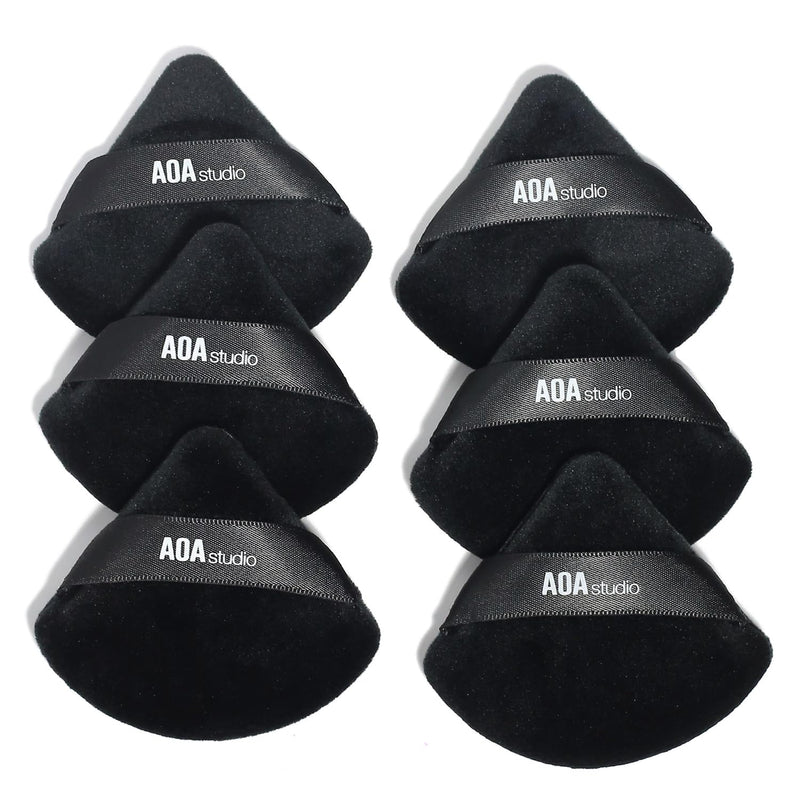 AOA Studio Velvet Puffs Makeup Puff Set of 6 Loose Powder Body Powder, Velour Makeup Blender Sponge Foundation Blending Sponges Set Beauty Makeup