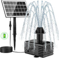 Solar Fountain Kit Works in Shade Glass,3.5W Solar Water Pump with 2000Mah Battery, Solar Bird Bath Fountain with Sucker and Stake for Garden,