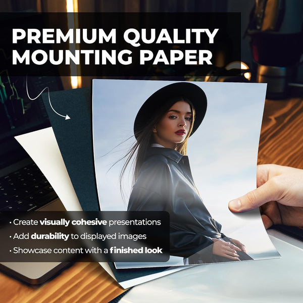 Dunwell Photo Album 8x10 (Black) with Black Mounting Paper, 8 x 10 Photo & Art Portfolio Presentation Book, 24 Clear Sleeves, Each Shows 48 Pages,