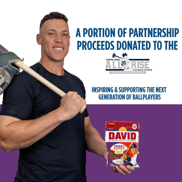 Aaron Judge Limited Edition DAVID Seeds, Sweet & Spicy Jumbo Sunflower Seeds, Bold Flavor, 8g Protein per Serving, 5.25 oz Sweet and Spicy Jumbo