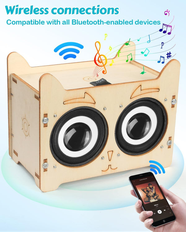 Poraxy Science Kits for Kids Age 8-12 12-14, STEM Toys for 8-13, Build Your Own Bluetooth Speaker & FM Radio, 3D Puzzles DIY Projects, Birthday