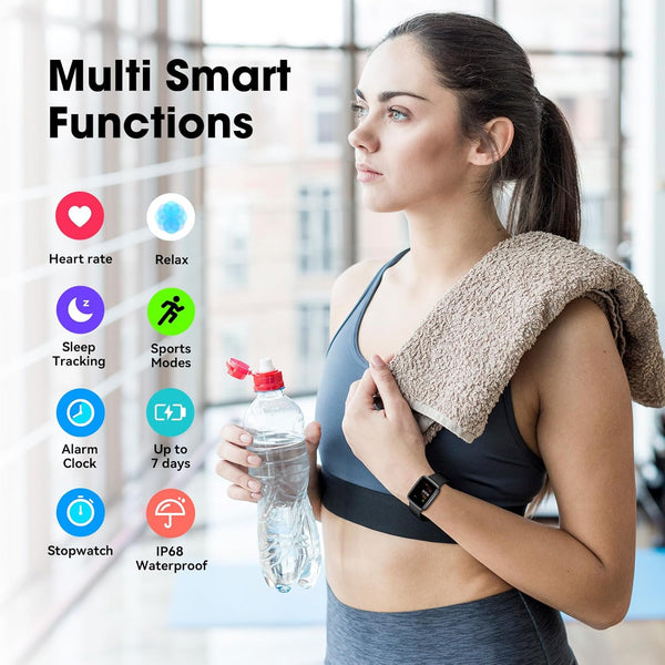 Fitness Tracker Watch with Heart Rate Monitor, Large Screen Activity Tracker with Pedometer, Sleep Monitor, Calories & Step Counter, 5ATM
