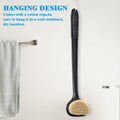 VANZAVANZU Dry Brushing Body Brush, 17-Inch Anti-Slip Handle Back Scrubber for Shower, Wet & Dry Brush with Natural Boar Bristles for Lymphatic