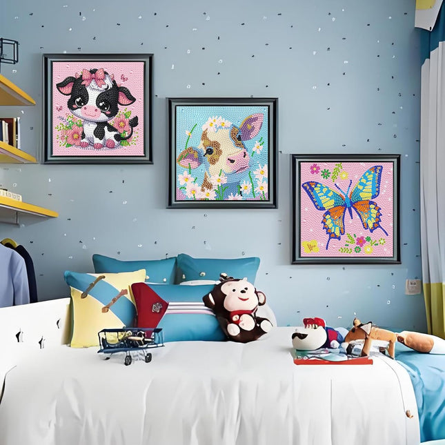 ZHUDENGXJL 6 Packs Diamond Art Painting Kits for Kids Animal, DIY Diamond Art Mo