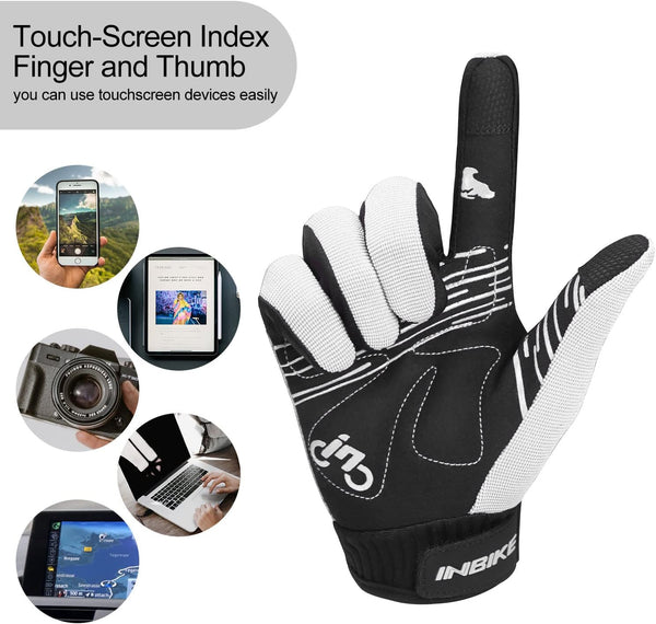INBIKE Cycling Gloves for Men/Women Bike Gloves with Touchscreen-Padded Anti-Slip Mountain Biking MTB Bicycle Gloves for