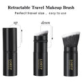 LORYP Retractable Kabuki Foundation Brush 2 Pack Travel Makeup Brush Set Light Black
