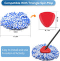 8 Pack Rinseclean Spin Mop Replacement Head Refills with 1 Rotating Mop Base Compatible with O Ceda Rinseclean 2 Tank System, Blue Microfiber Mop