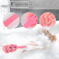 Evmliy Back Scrubber for Shower, Loofah Sponge Brush Exfoliating Body, Long Handle Scrub Brush for Shower with Loofah on a Stick for Back Use,