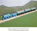 Orbrium 3 Pcs Large Wooden Railway Express Coach Cars, Compatible with Thomas & Friends Push-Along the Tank Engine, Brio, Chuggington Wooden Train