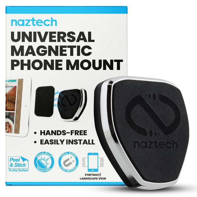 Naztech Magbuddy Anywhere Magnetic Phone Holder Tablet Mount Hands-Free - Easily Install Universal Compatibility for Iph