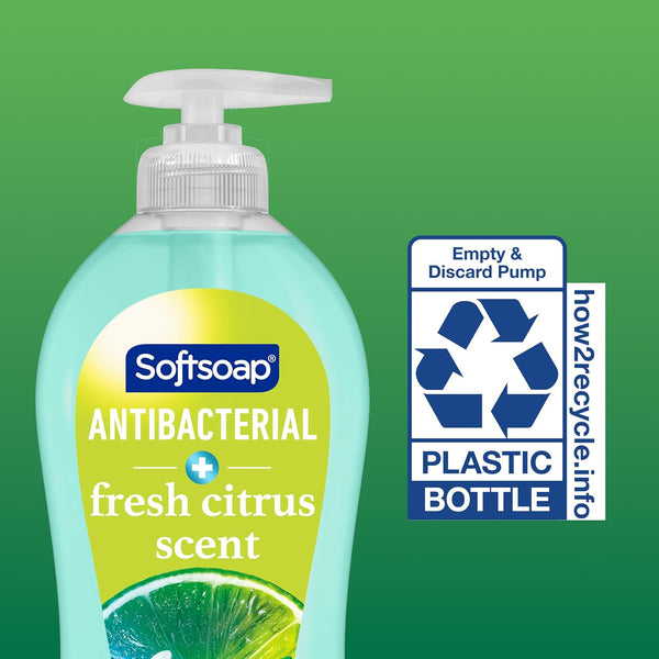 Softsoap Antibacterial Liquid Hand Soap, Fresh Citrus Scent, 11.25 fl oz (6 Pack) Fresh Citrus 11.25 Fl Oz (Pack of 6)