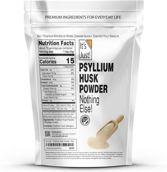 It'S Just! - Psyllium Husk Powder, Easy Mixing Dietary Fiber, Cleanse Your Diges