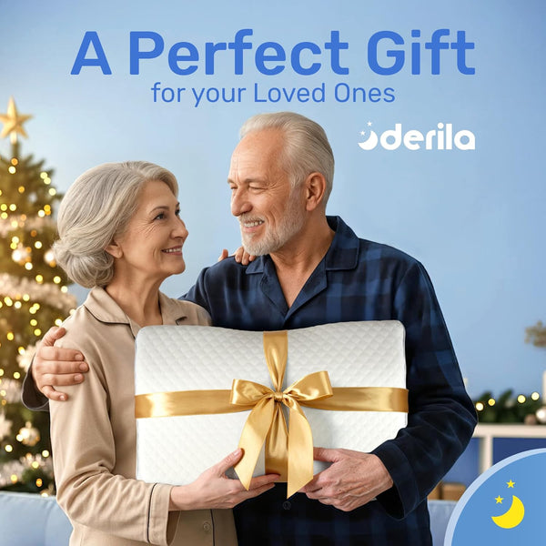 Derila Cervical Queen Size Pillow for Sleeping - Support Pillow for Side, Back, Stomach Sleepers - Contour Best Bed Pillows for Sleeping
