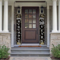 Happy 20th Birthday Decorations,20th Black & Silver Dream Star Birthday Theme Door Hanging Banner Sign,Cheers to Twenty Years Old Bday Party Supplies.