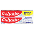 Colgate Baking Soda & Peroxide Toothpaste - Whitens Teeth, Fights Cavities & Removes Stains, Brisk Mint, 6 Ounce (Pack of 2) Mint 6 Ounce (Pack of 2)