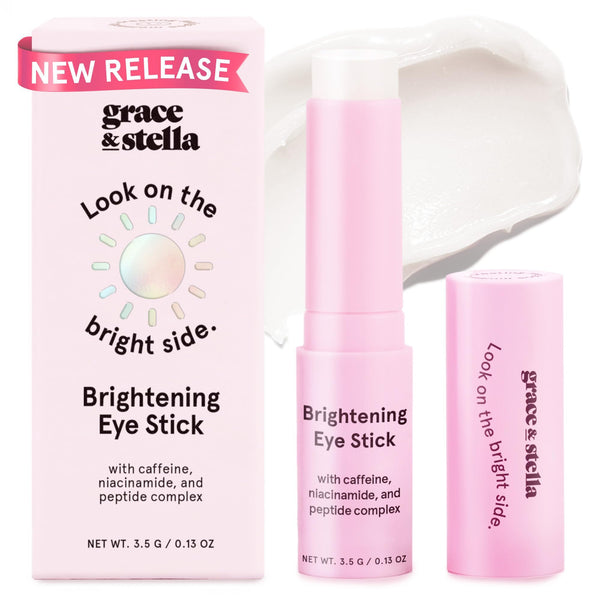 Grace & Stella under Eye Brightener Balm Stick - Caffeine Eye Cream for Dark Circles, Puffiness, Wrinkles - Moisturizer Stick with Niacinamide,