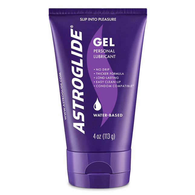 Astroglide Water Based Lube (4Oz), Ultra Gentle Gel Personal Lubricant for Vaginal and Anal Sex, Stays Put with No Drip,