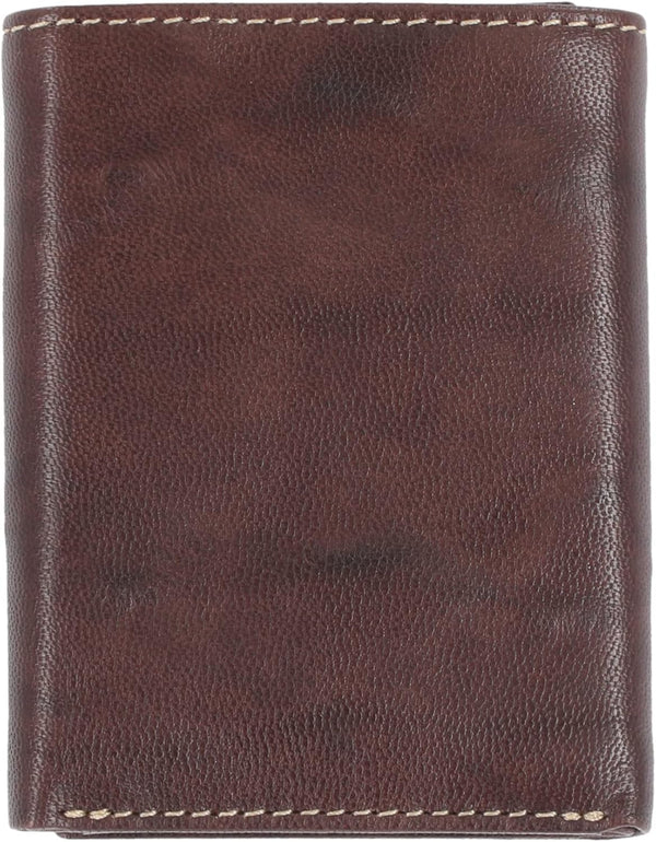 Steve Madden Men's Rfid Trifold Wallet With Id Window One Size Brown (Antique)