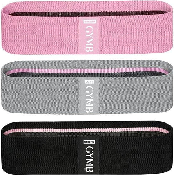Gymb Premium Resistance Bands for Working Out - Exercise Bands to Workout Glutes, Thighs & Legs - Non Slip Cloth Booty Bands for Gym & Home
