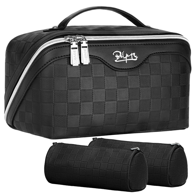 BOYATU Travel Makeup Bag Organizer Cosmetic Bag: 3 Pcs Set Make up Bags for Wome