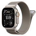 BXUXOHS Milanese Loop for Apple Watch Ultra 2/3/4 Band 49/46/45/44/42mm Men 03- Natural Titanium 49/46/45/44/(42mm: S3/2/1)
