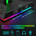 Gaming Headphone Stand PC Accessories - RGB Headset Stand with 2 USB and 1 Type-C Ports, LED Headphone Stand Gift for Boys Men, Computer Game