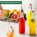 8 Set 16 OZ Swing Top Glass Bottles - Flip Top Beer Brewing Bottles with Stopper for Fermentation, Kombucha, Mead Kefir, Vanilla Extract, Juice,