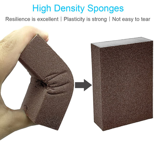 8 PCS Sanding Sponge Assortment, 2 PCS Each of 120 220 320 400 Grit -Coarse Medium Fine Hand Sanding Block Sandpaper Sponge for Metal Wood-Working