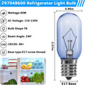 297048600 Refrigerator Light Bulb 40W FOR Frigidaire Kenmore Whirlpool KitchenAid Electrolux 241552802 AP3770086 AP3867287 AH976993 EA976993
