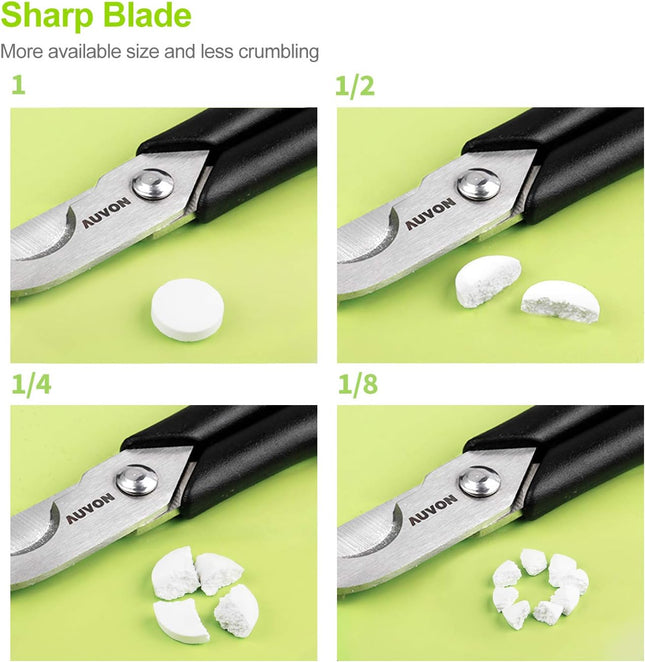 AUVON Scissors-Shaped Pill Cutter, Sharp Blade Pill Splitter for Easily Dividing Most 5-15Mm Vitamins, Tablets and Medic