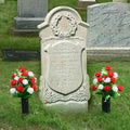 LVXINLI 2 Sets Artificial Cemetery Flowers,Memorial Flowers,Beautiful Arrangements for Headstones,Black Plastic vase with Drainage Hole Long