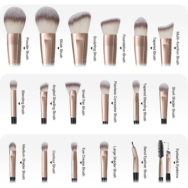 Makeup Brushes with Case, MAANGE 18 Pcs Professional Makeup Brush Set Premium Sy