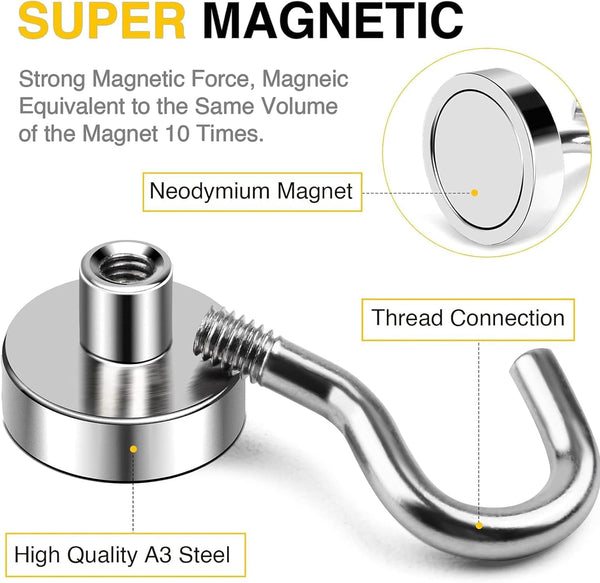 DIYMAG Magnetic Hooks, 30lbs+ Magnet Hook 2026 Cruise Cabin Ship Essentials Heavy Duty Strong Magnets Refrigerator Fridge Hanging for Classroom