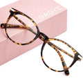 Gaoye Blue Light Blocking Glasses, Retro Round Eyewear Frame Anti Eyestrain Computer Glasses for Women Men (Tea Leopard/Transparent Lens) Tea