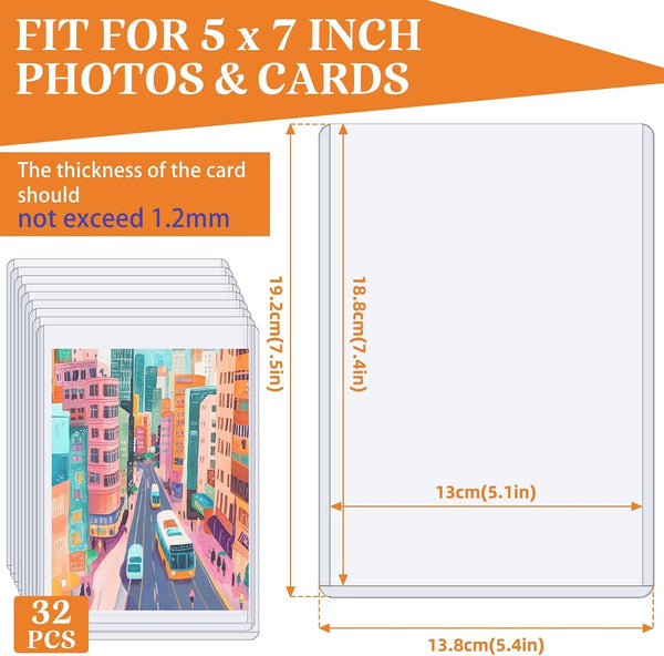Vmiapxo 50 Pack 4" X 6" Hard Plastic Card Sleeves, Waterproof Postcard Photo Holders Collector Trading Sports Baseball Cards Protectors Clear