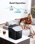 EUHOMY Countertop Ice Maker Machine with Handle, 26lbs in 24Hrs, 9 Ice Cubes Ready in 6 Mins, Auto-Cleaning Portable Ice Maker with Basket and