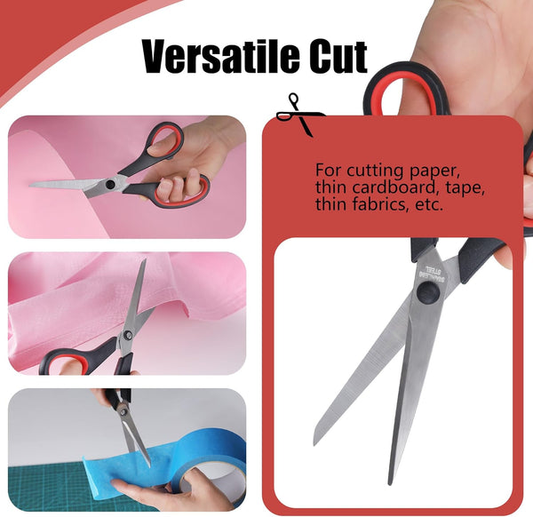 Lichamp 8.5â Scissors, 12-Pack Multipurpose Sharp Scissor, Comfort Grip Handles Household for Office, School, Home and Arts