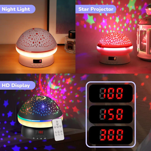 MINGKIDS Timer Star Light Projector with Remote Control,Rotation and 16 Colors Projection Lamp and Sleep Light,Christmas Easter Birthday Gifts for
