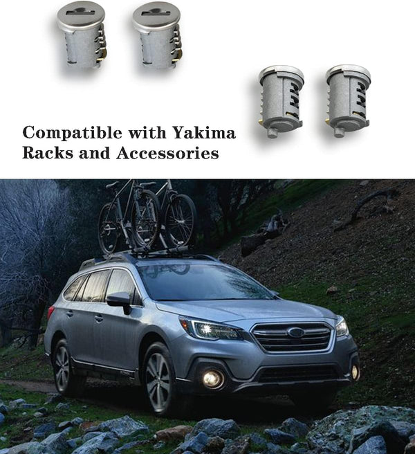 4 Pack Lock Cylinders,for Yakima Car Rack System Components Includes 4 Cylinders Cores, 2 Keys and 1 Control Key,Lockable Accessories for Yakima