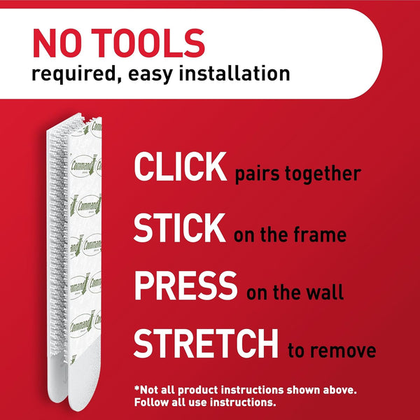 Command Large Picture Hanging Strips, White, Holds up to 16 Lbs, 14-Pairs, Easy to Open Packaging