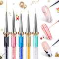 Beetles Gel Polish Nail Art Liner Brushes 5Pcs Painting Art Design Pen Set | Diamond Application Rhinestone Handle Dotting Drawing Sizes 5 7 9 11