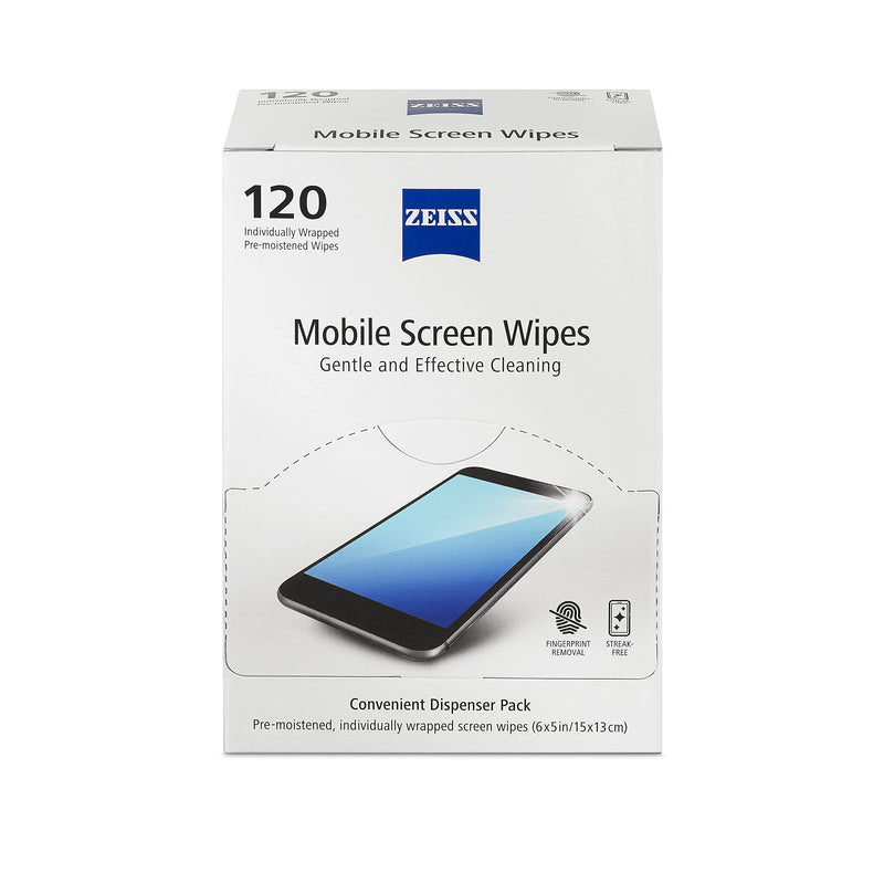 ZEISS Pre-Moistened Wipes, Screen Cleaner, 120 Count 120 Count (Pack of 1) 120 count Box screen wipes