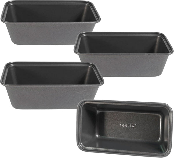 Oneida 8 Pack Mini Loaf Pans for Baking Bread Non Stick Small Banana Bread Tins 6"" x 3"" x 2"" Inches Nonstick Carbon Steel Mini Meatloaf Pan for