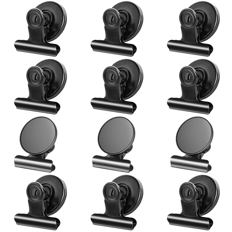 Grtard 12 Pack Magnetic Clips, Fridge Magnets Refrigerator Magnets, Strong Magnetic Clips Heavy Duty, Whiteboard Magnet Clip for Office Home