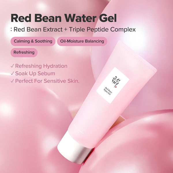 Beauty of Joseon Red Bean Water Gel Hydrating Peptide Hydro Boost Moisturizer for Acne Prone Dry Skin, Korean Skin Care for Men and Women, 100ml,