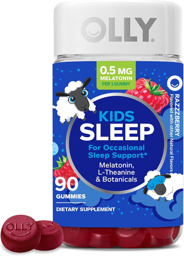 OLLY Kids Sleep Gummy, Occasional Sleep Support, 0.5Mg Melatonin, L Theanine, Chamomile, and Lemon Balm Extracts, Childrens Chewable Supplement,