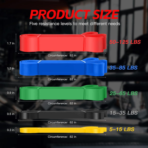 Pull Up Bands, Resistance Bands Set, Exercise Workout Bands for Men & Women, Ideal for Body Stretching, Physical Therapy and Muscle Training Colorful
