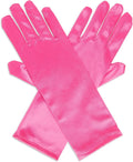 Juvale 4 Pairs of Satin Princess-Style Gloves For Little Girls Dress Up Costumes, Tea Party, Birthday, Wedding, Pageant (4 Colors), For Ages 3+
