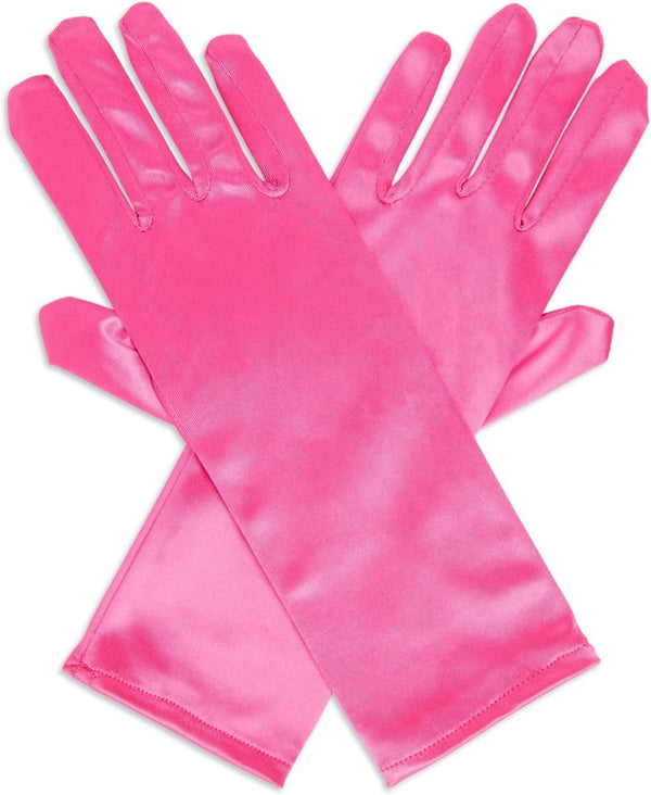 Juvale 4 Pairs of Satin Princess-Style Gloves For Little Girls Dress Up Costumes, Tea Party, Birthday, Wedding, Pageant (4 Colors), For Ages 3+