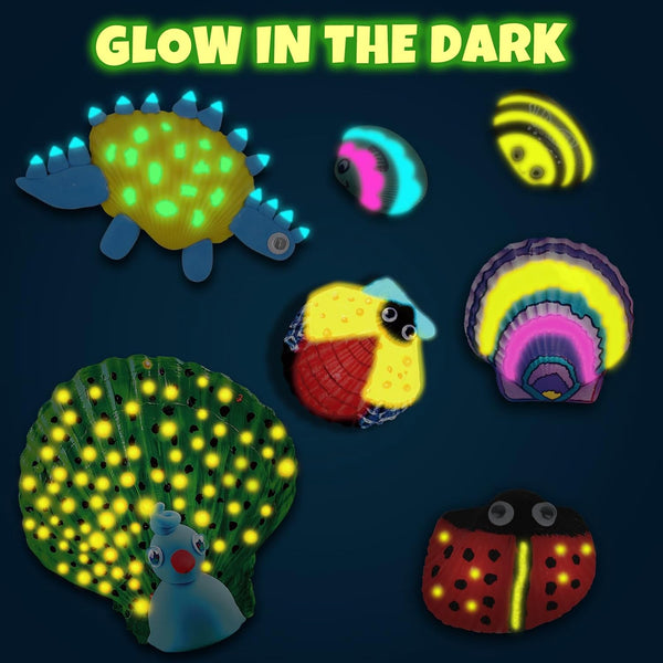 Nicmore Kids Sea Shell Art & Crafts: Glow in the Darkness Painting Kits Crafts for Age 4-6 4-8 8-12 Gift for Boys Girls Art Supplies Activities